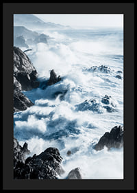 Photographic coastal landscape with waves against black cliffs-4