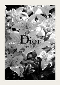 Black and white lilies with Dior Paris typography in the center-3