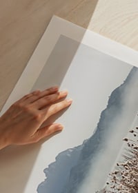 Photographic landscape with reeds, river and mountains in fog-9