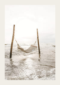 Photographic hammock stretched over water at the seashore-3