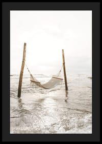 Photographic hammock stretched over water at the seashore-4