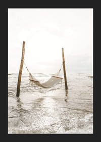 Photographic hammock stretched over water at the seashore-5