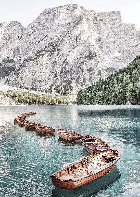 Boats At Braies Lake-12