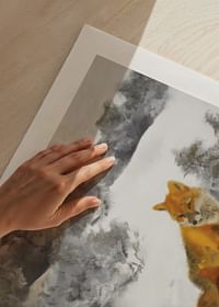 Fox in Winter Landscape By Bruno Liljefors No2-5