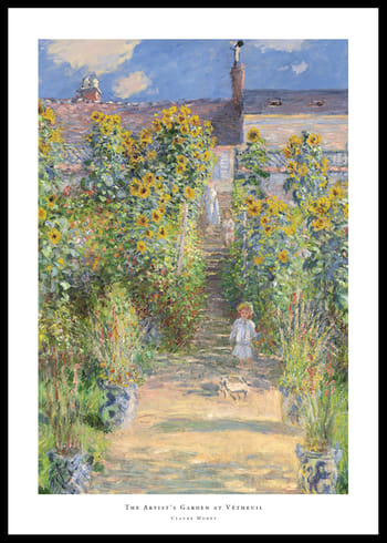 Poster The Artist's Garden at Vétheuil By Claude Monet