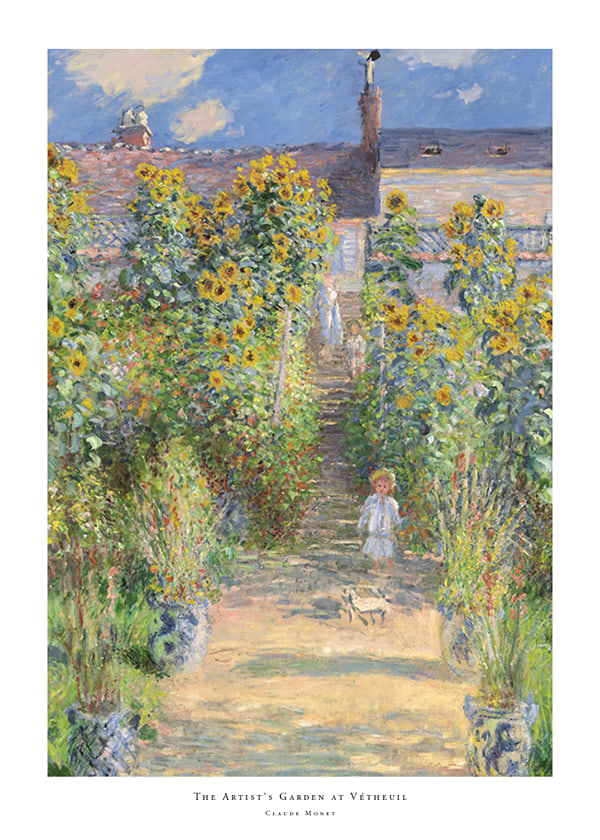 Póster The Artist's Garden at Vétheuil By Claude Monet