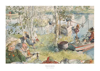 Poster Crayfishing By Carl Larsson