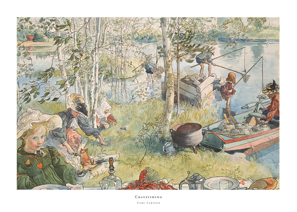 Plakatas Crayfishing By Carl Larsson