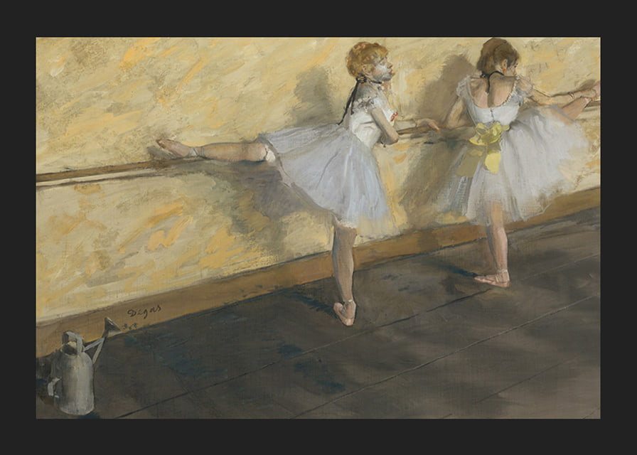 Dancers Practicing at the Barre By Edgar Degas-12