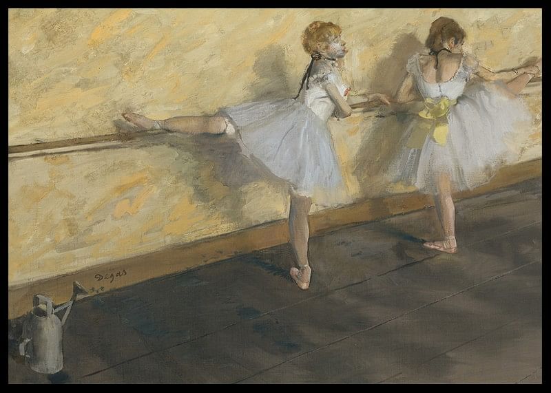 Dancers Practicing at the Barre By Edgar Degas-12