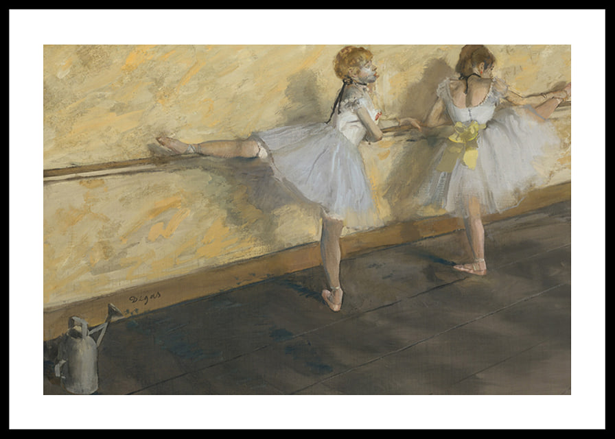 Dancers Practicing at the Barre By Edgar Degas-12