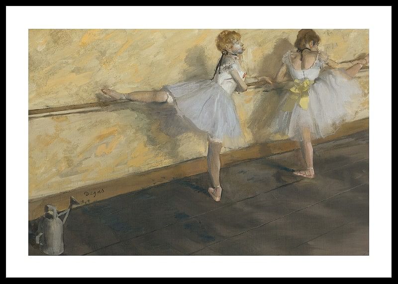 Dancers Practicing at the Barre By Edgar Degas-12