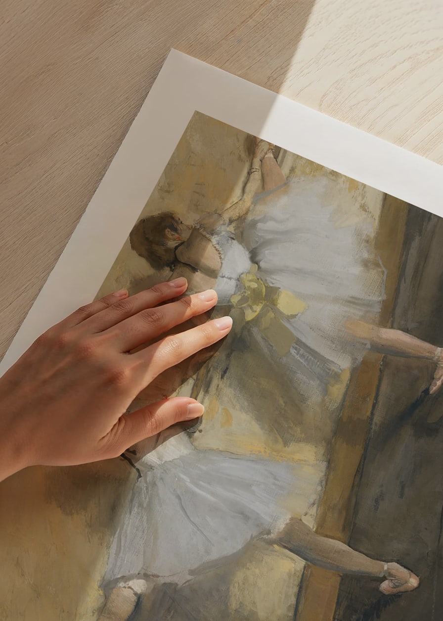Dancers Practicing at the Barre By Edgar Degas-12