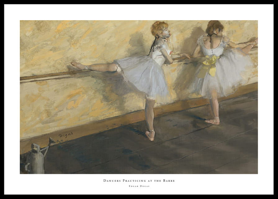 Dancers Practicing at the Barre By Edgar Degas-12