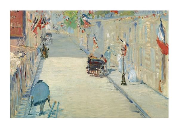 Plagát The Rue Mosnier With Flags By Édouard Manet