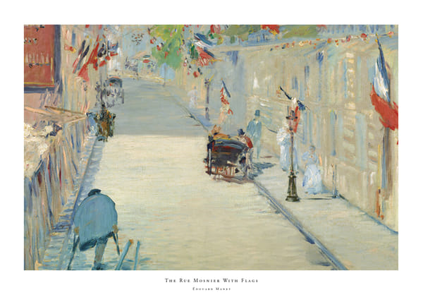 Plakatas The Rue Mosnier With Flags By Édouard Manet