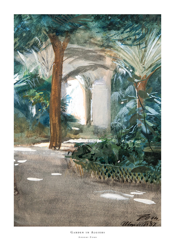 Plakatas Garden in Algiers By Anders Zorn