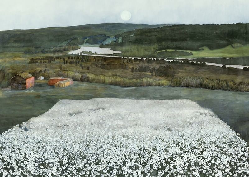 Flower Meadow in the North By Harald Sohlberg-12