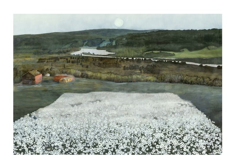 Flower Meadow in the North By Harald Sohlberg-12