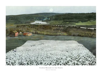 Poster Flower Meadow in the North By Harald Sohlberg