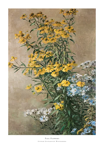 Poster Fall Flowers By Gunnar Gunnarsson Wennerberg