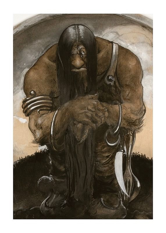 Poster An Old Mountain Troll By John Bauer