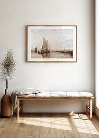 Dort Packet-Boat from Rotterdam Becalmed By William Turner-4