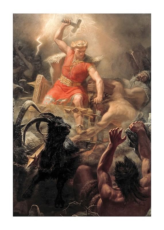 Plagát Tor's Fight with the Giants By Marten Eskil Winge