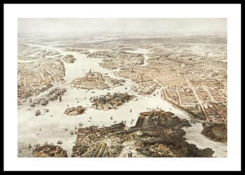 Juliste Fogelvue Over Stockholm 1860
