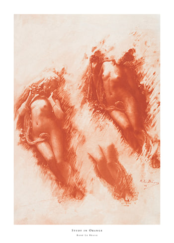 Poster Study in Orange By René Le Bègue