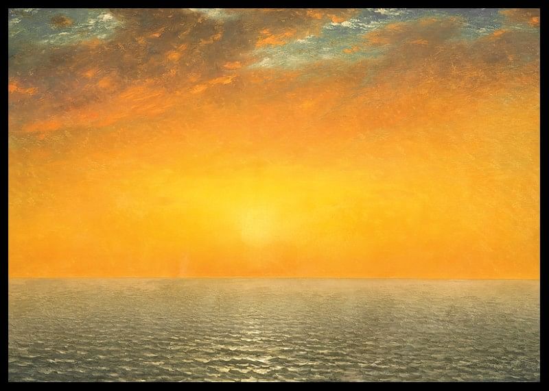 Sunset On the Sea By John Frederick Kensett-12