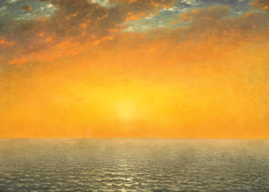Sunset On the Sea By John Frederick Kensett-12