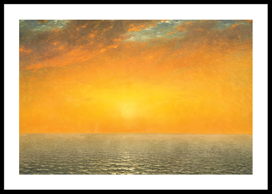 Sunset On the Sea By John Frederick Kensett-12
