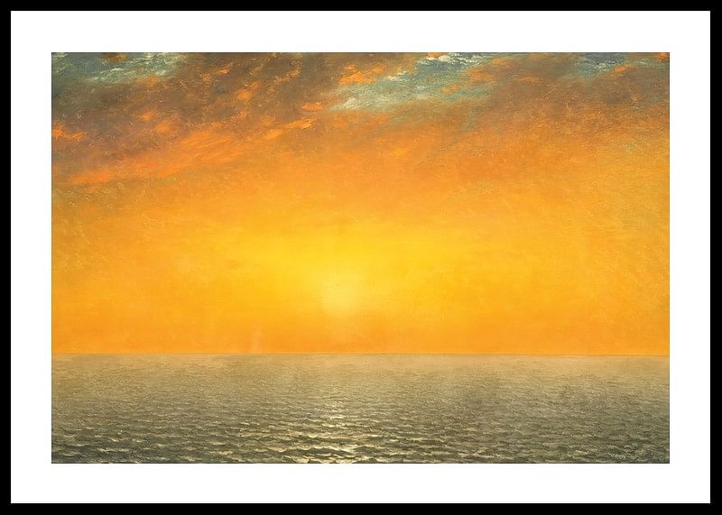 Sunset On the Sea By John Frederick Kensett-12