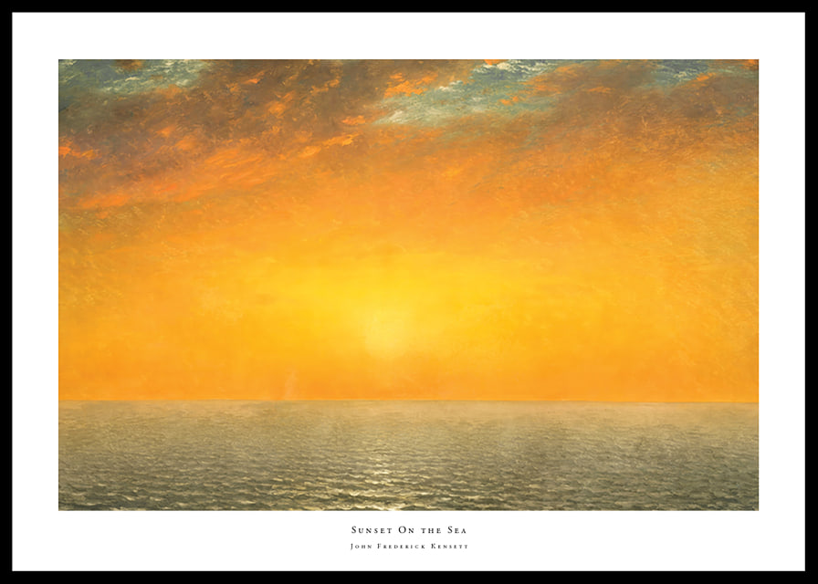 Sunset On the Sea By John Frederick Kensett-12