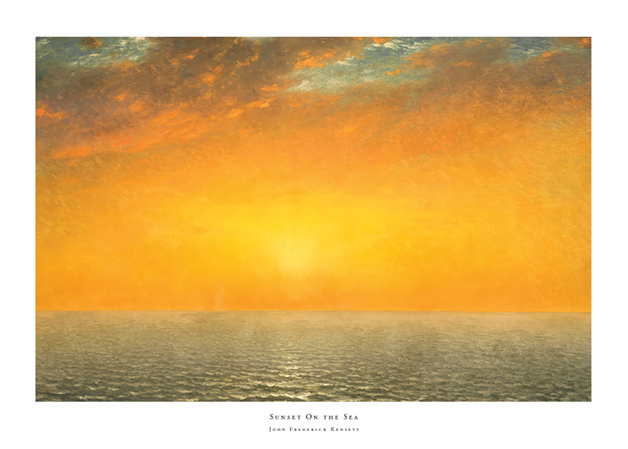 Sunset On the Sea By John Frederick Kensett-12