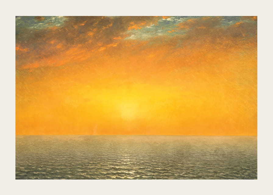 Sunset On the Sea By John Frederick Kensett-12