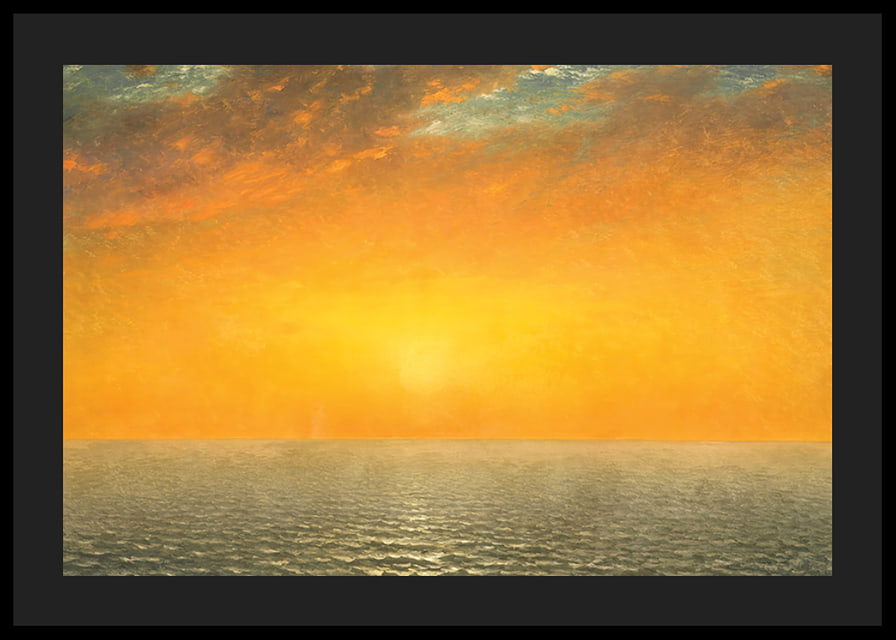 Sunset On the Sea By John Frederick Kensett-12
