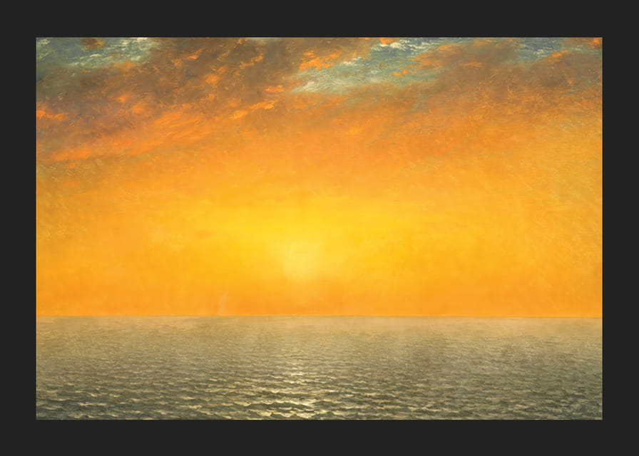 Sunset On the Sea By John Frederick Kensett-12