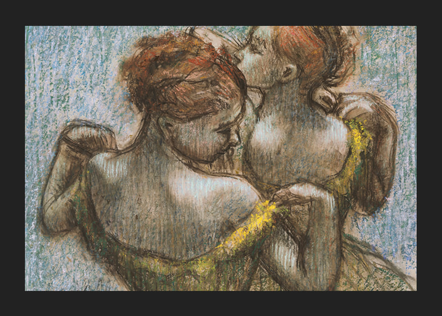 Two Dancers Half-length By Edgar Degas-12