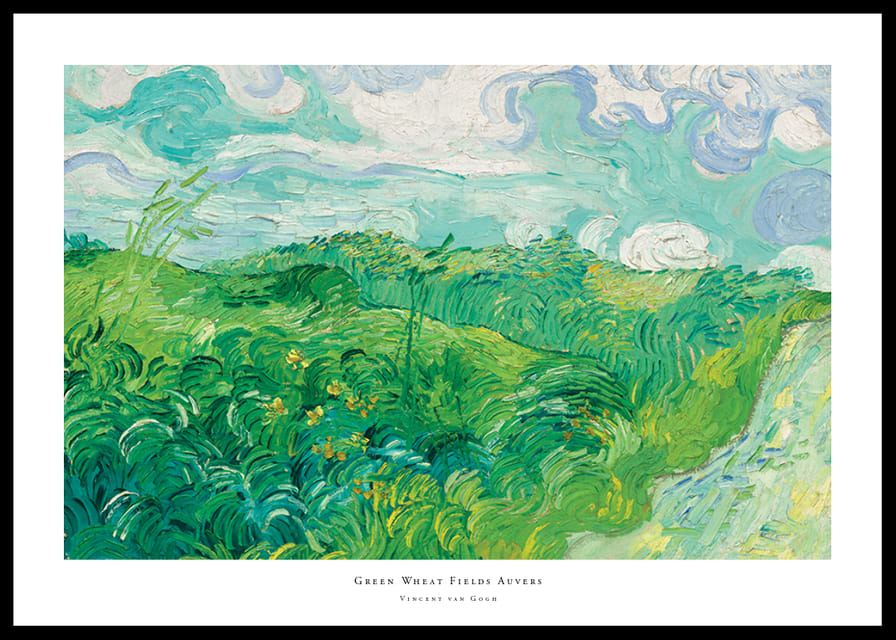 Green Wheat Fields Auvers By Vincent van Gogh-12