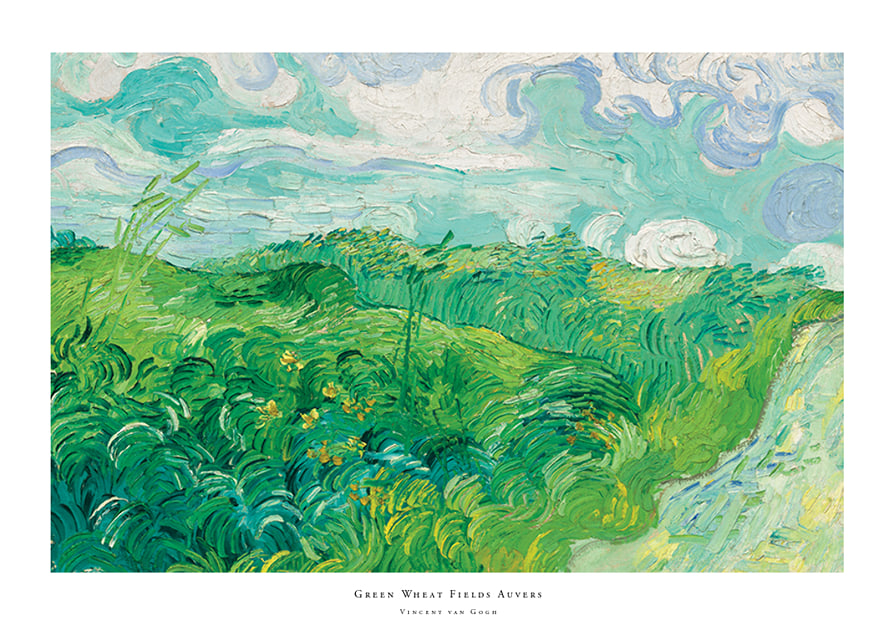 Green Wheat Fields Auvers By Vincent van Gogh-12