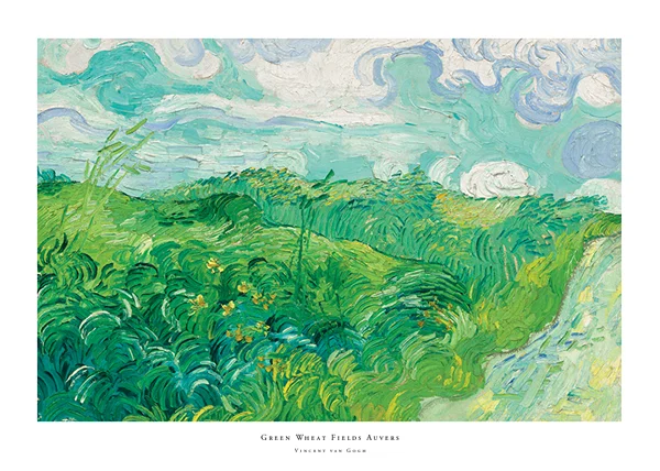 Poster Green Wheat Fields Auvers By Vincent van Gogh