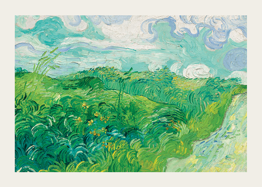 Green Wheat Fields Auvers By Vincent van Gogh-12