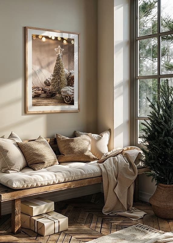 Julgran i miniatyr med stjärntopp och naturmaterial-12