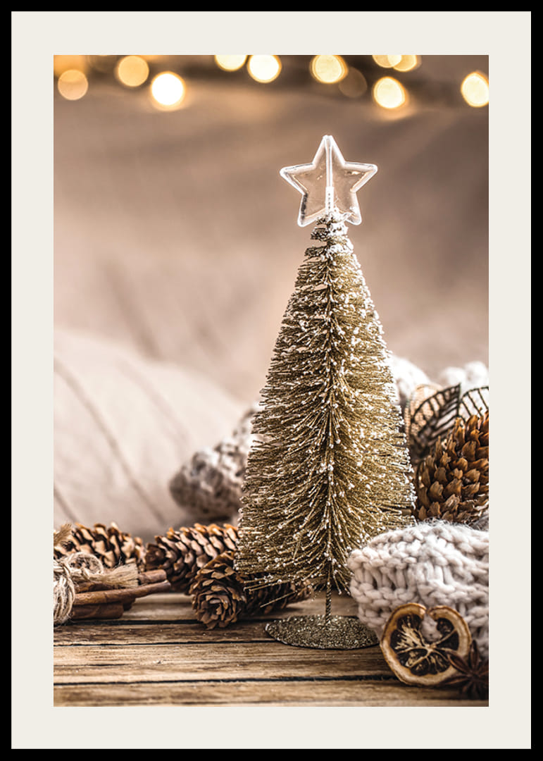 Miniatur-Weihnachtsbaum mit Sternspitze und Naturmaterialien-12