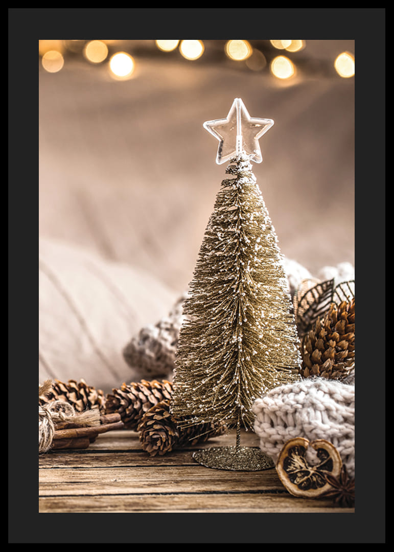 Miniatur-Weihnachtsbaum mit Sternspitze und Naturmaterialien-12