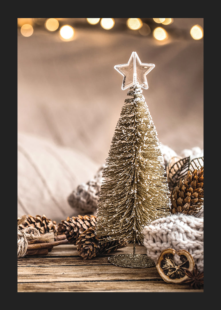 Julgran i miniatyr med stjärntopp och naturmaterial-12