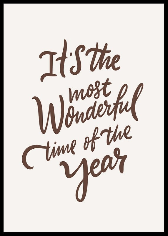 Handwritten brown text with Christmas theme on light background-12