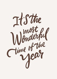 Handwritten brown text with Christmas theme on light background-7